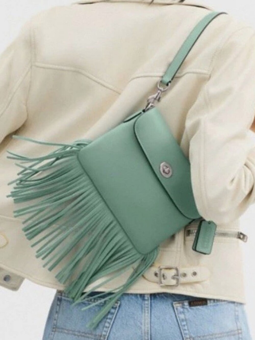 Coach NWT Aquamarine Crossbody Bag with Fringe ππ - Picture 5 of 6